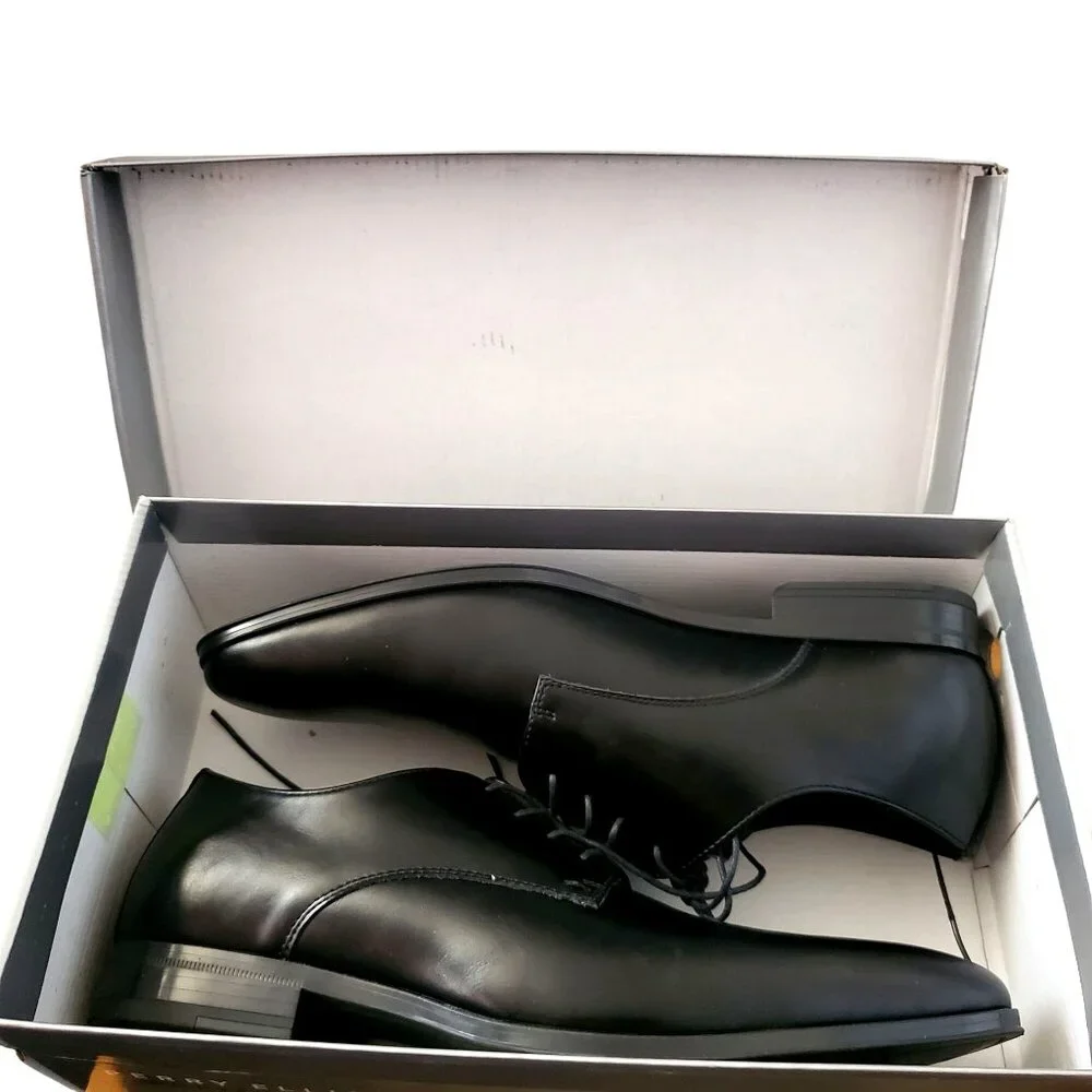 Perry Ellis Men's 9 Leather Dress Shoes Lace-up Oxford Smooth Buffed Business